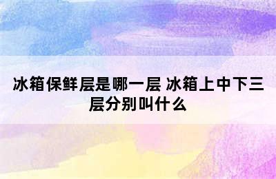 冰箱保鲜层是哪一层 冰箱上中下三层分别叫什么